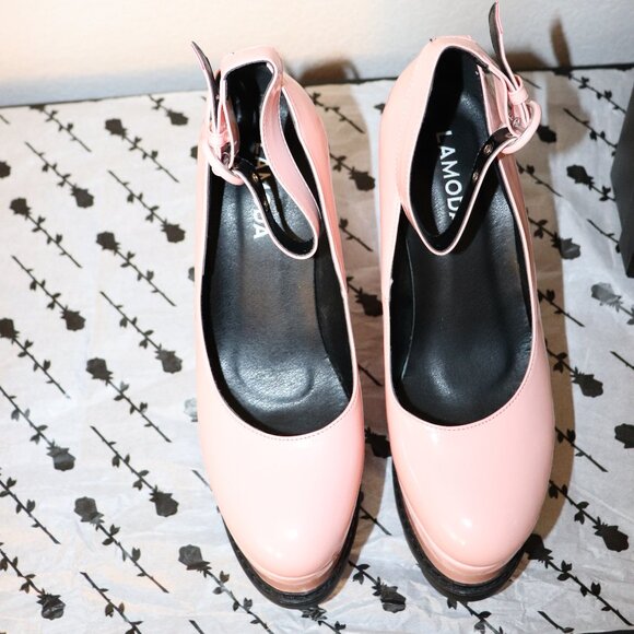 Lamoda Hot Pink Evil Attraction Mary Jane Platforms - Picture 5 of 5